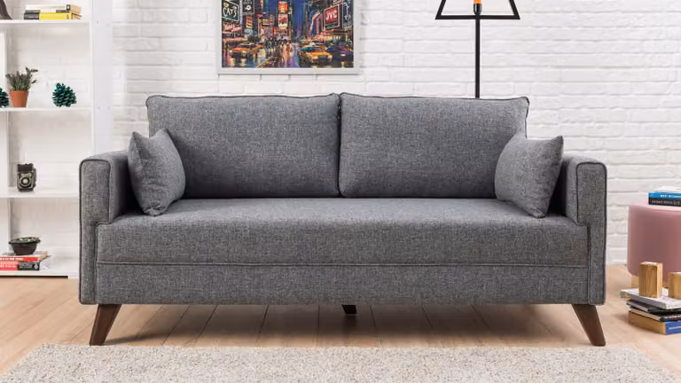 Hanah Home, Bella- BLC1498, grigio, divano letto, struttura: Legno / MDF