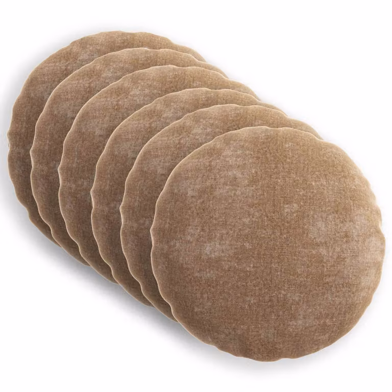 Set di 6 federe rotonde vidaXL HEERLEN in tessuto chenille marrone, Ø 30 cm