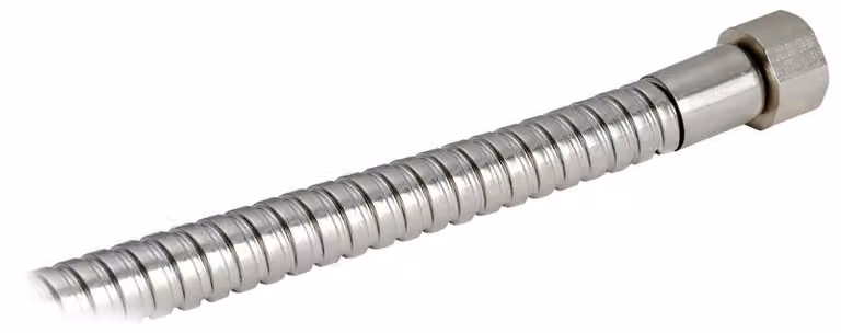 Doccia da soffitto New Edge in acciaio VA, tubo flessibile in acciaio VA da 2,5 m, 1 pezzo