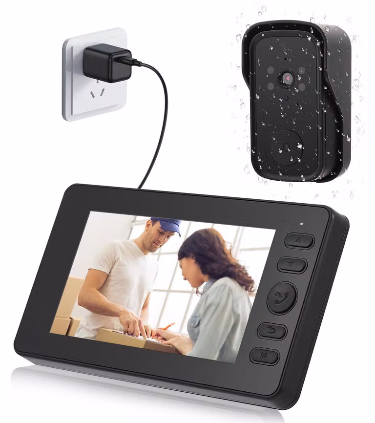 Citofono wireless con telecamera, video in 1080p, schermo da 4,3 pollici
