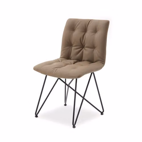 Sedia Lavinia in ecopelle con struttura in metallo o in legno Friulsedie