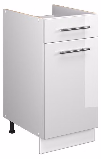 Mobile base per lavello/piano cottura Vicco Fame-Line Bianco lucido/Bianco 40 cm senza piano di lavoro, Model 60936