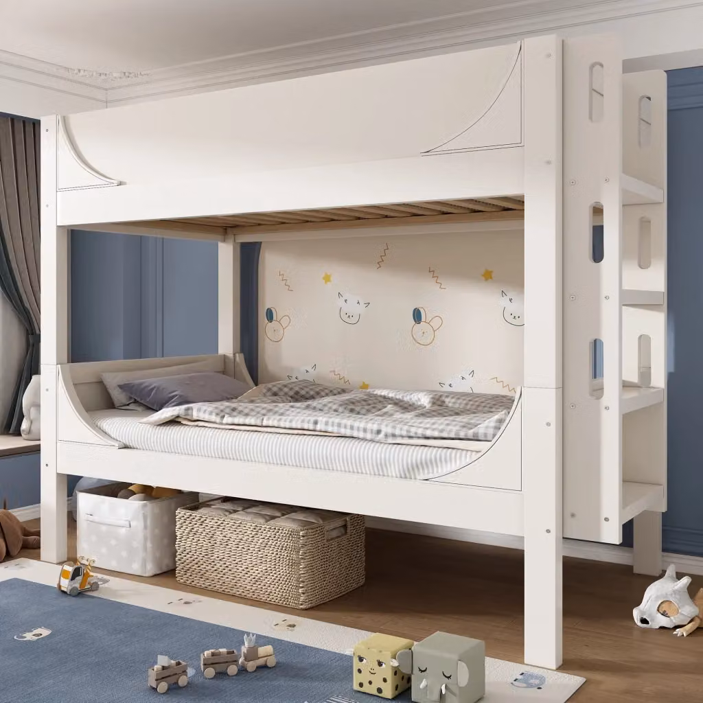 Letto a castello separabile REDOM per bambini in legno e metallo bianco, L/P/H: 200 x 90 x 150 cm – 2