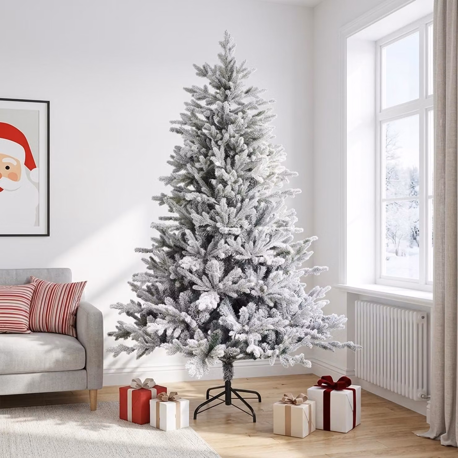 vidaXL Albero di Natale Artificiale con Rami Pieghevoli 240 cm