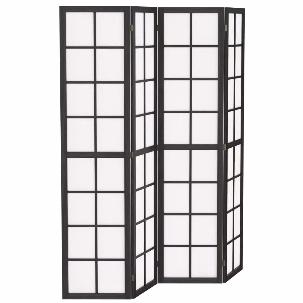 Paravento Divisorio Minimalista XYLO a 4 Pannelli Nero H 170 cm x L 160 cm – 2