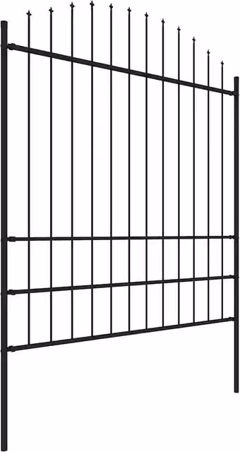 Recinzione da giardino Woerden in acciaio con punta a lancia, colore nero, H: 170 cm x L: 200 cm