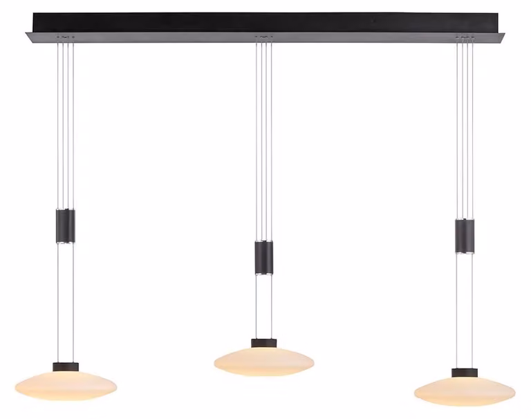 Lampada a sospensione a LED, dimmerabile, regolabile in altezza, nera, H 200 cm