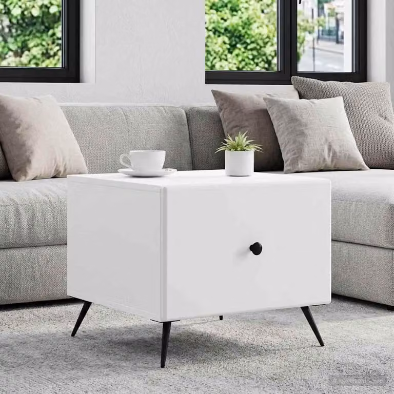 Maison Exclusive - Tavolino con cassetti, bianco, 49 x 50 x 40 cm, realizzato in legno composito