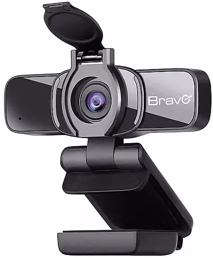 Videocamera Webcam Bravo EasyWeb HD Full HD con Microfono Integrato, Colore Nero