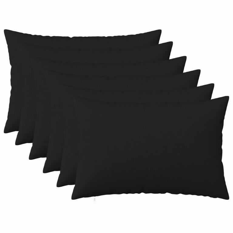 Set di 6 cuscini vidaXL HEERLEN neri in tessuto con rivestimento lavabile e rimovibile L/P/H: 60 x 40 x 12 cm