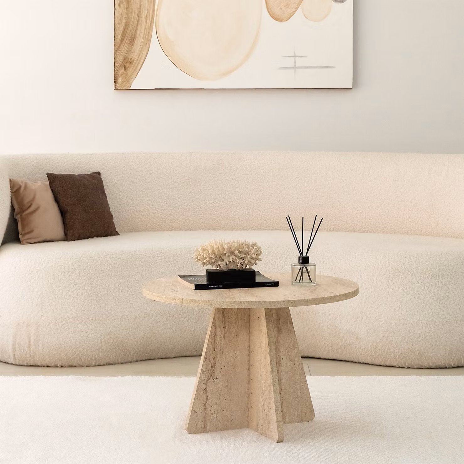 Skye Decor, Fungo, Couchtische, Travertin, 60 x 40 x 60 cm