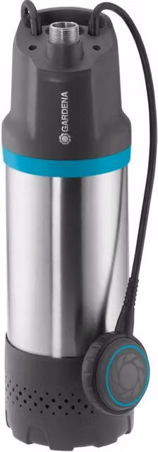 Pompa sommersa per acque chiare GARDENA 5900/4 Inox con motore brushless da 900 W, portata 5900 l/h e profondità fino a 35 m, colore argento