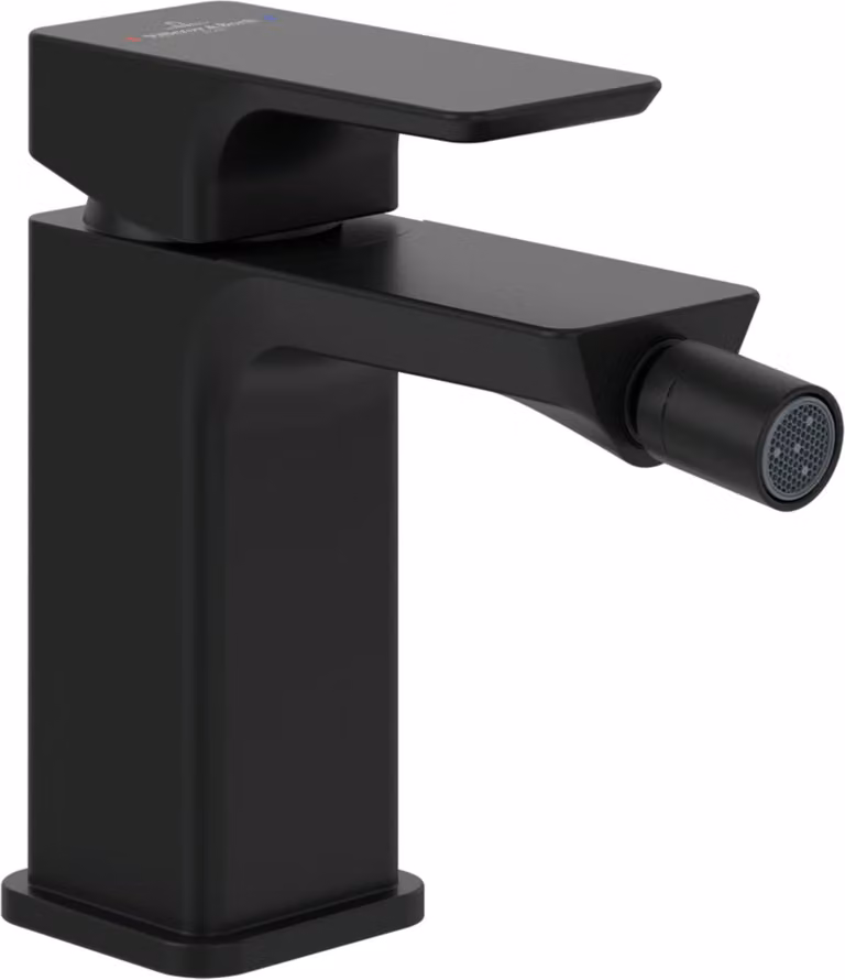 V&B Miscelatore monocomando per bidet Subway con set di scarico a tirante da 3,0 m, nero opaco