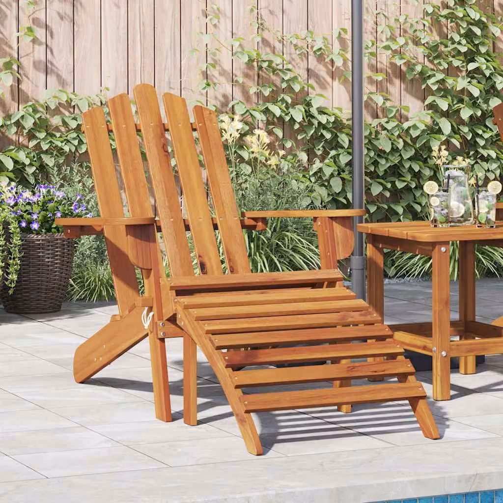 Sedia da Giardino Adirondack con Poggiapiedi vidaXL in Legno di Acacia Trattato, Colore Marrone