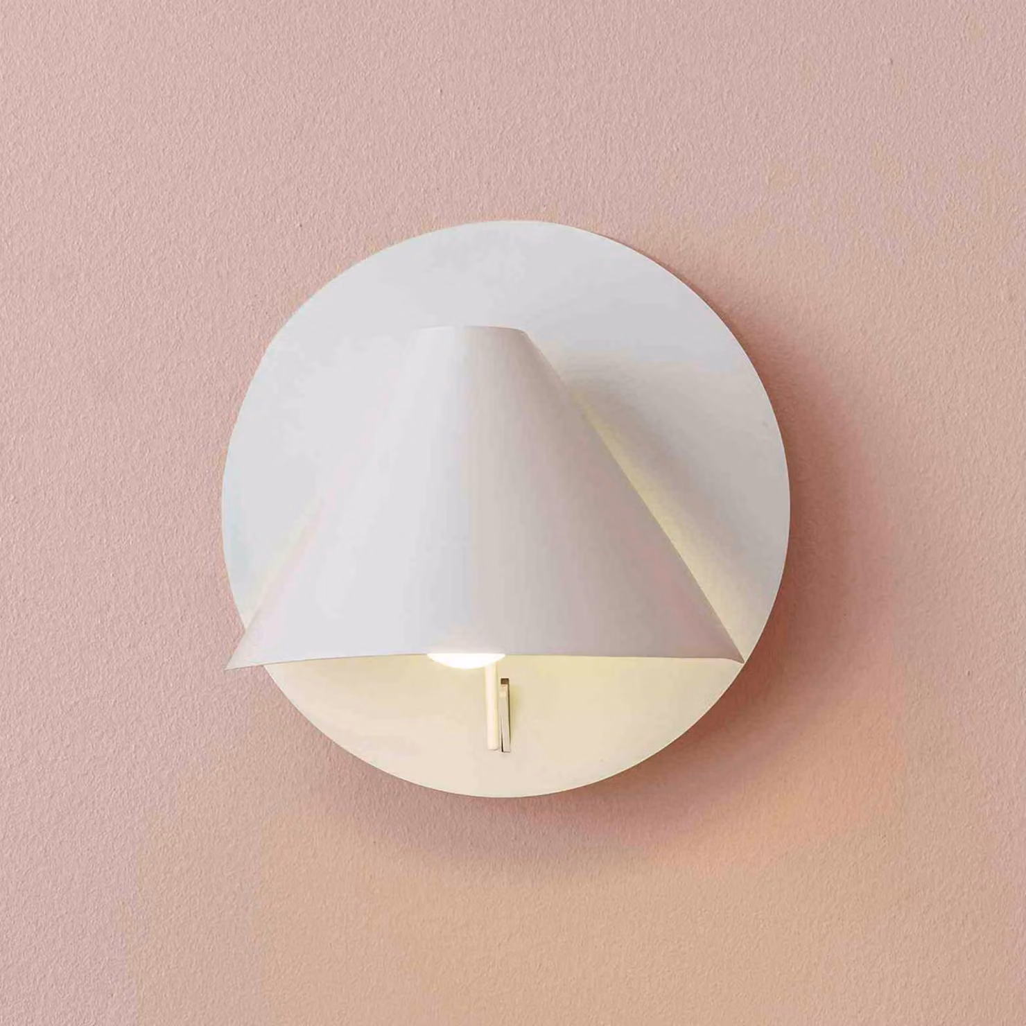 FARO BARCELONA Applique da parete Noon, Bianco / Opale, Soggiorno / Sala da pranzo, Metallo, Moderno, Applique