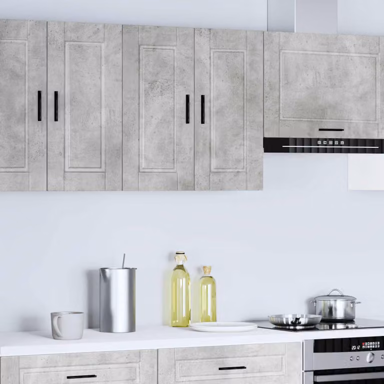 vidaXL Pensile da Cucina Porto Grigio Cemento in Legno Multistrato