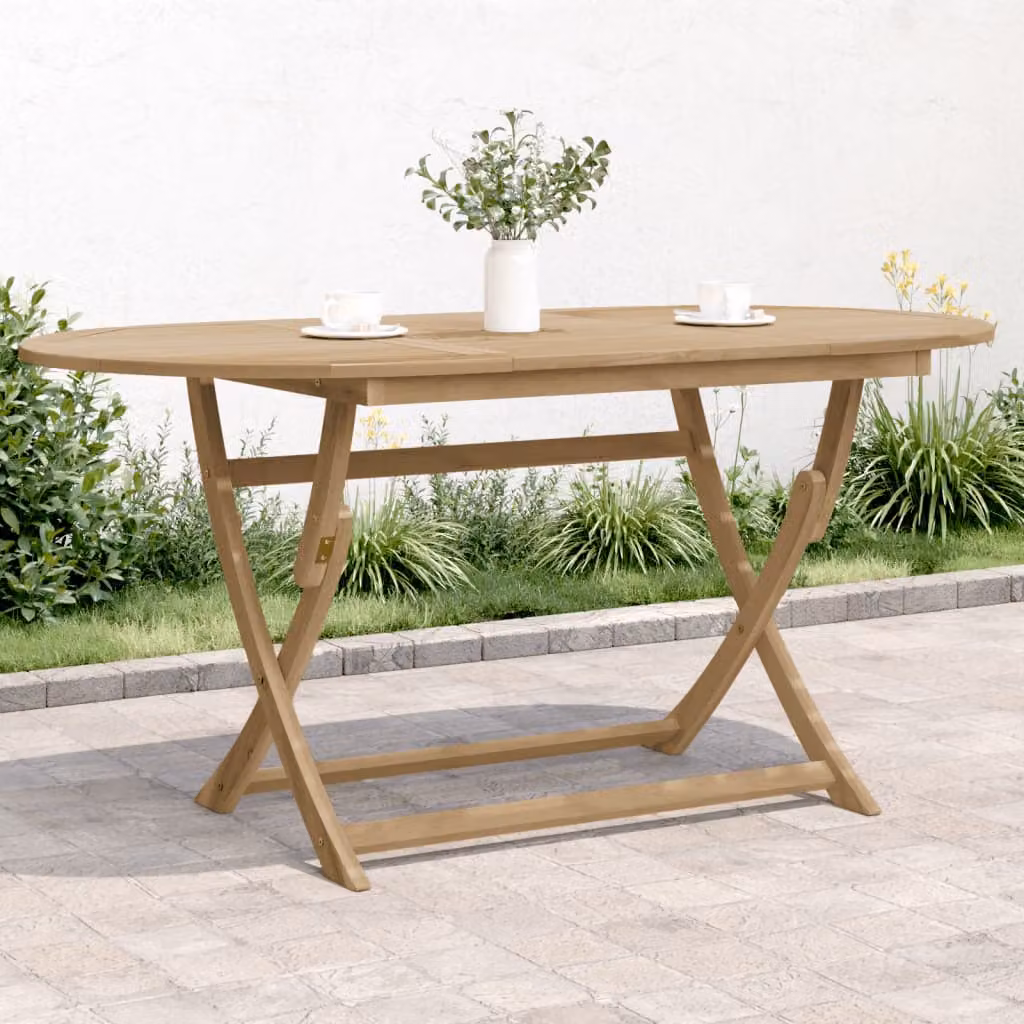 vidaXL Tavolo da Giardino Pieghevole in Legno di Acacia Marrone L: 160 cm, P: 85 cm, H: 75 cm