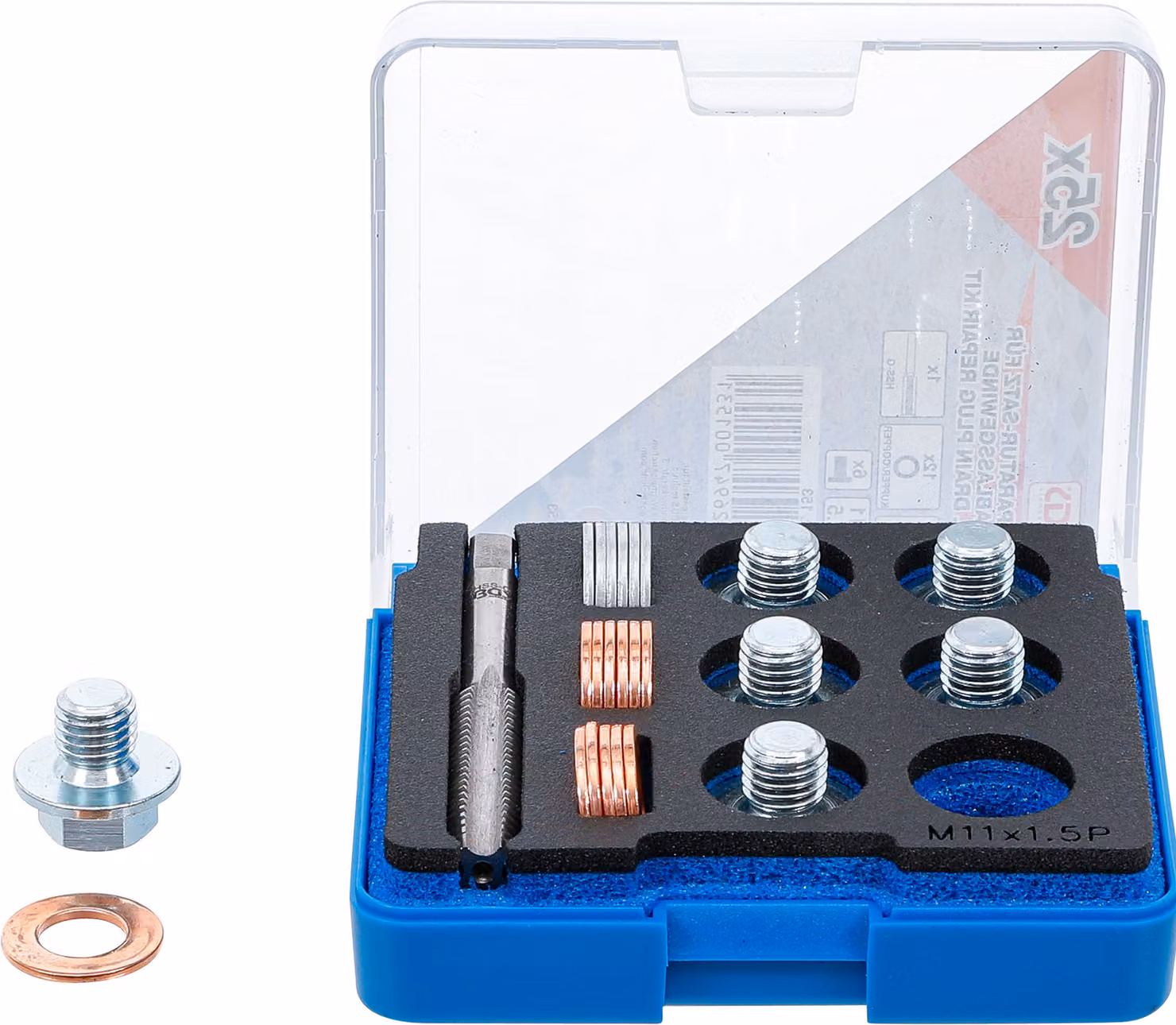 Kit di riparazione BGS per filettatura di scarico olio M11 x 1,5 mm - 153