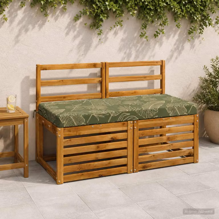 Set di 2 cuscini per panchina vidaXL SOEST in poliestere verde con imbottitura in schiuma e coperture rimovibili lavabili