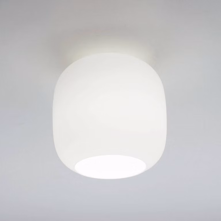 Casablanca Plafoniera soffitto Murea, dimmerabile, Bianco / Opale, Soggiorno / Sala da pranzo, Vetro, Design, Plafoniera