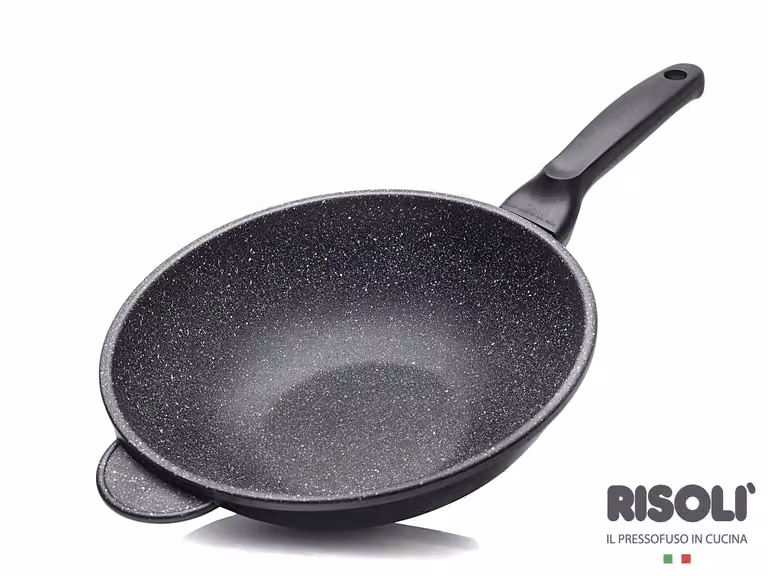 Wok Granito Hard Stone in alluminio pressofuso, un manico, diam. 28cm