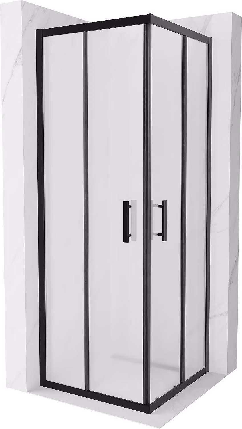 Mexen Rio cabina doccia quadrata 70 x 70 cm, satinata, nera - 860-070-070-70-30
