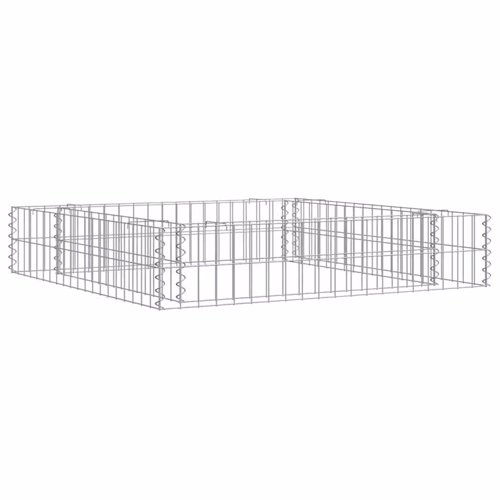 vidaXL Gabbione Letto Rialzato in Acciaio Zincato 100x100x20 cm