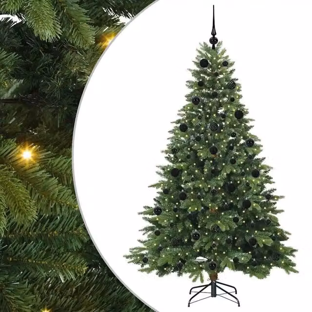 Albero di Natale | Decorazioni natalizie artificiale con 300 LED Verde 210 cm PE e PVC