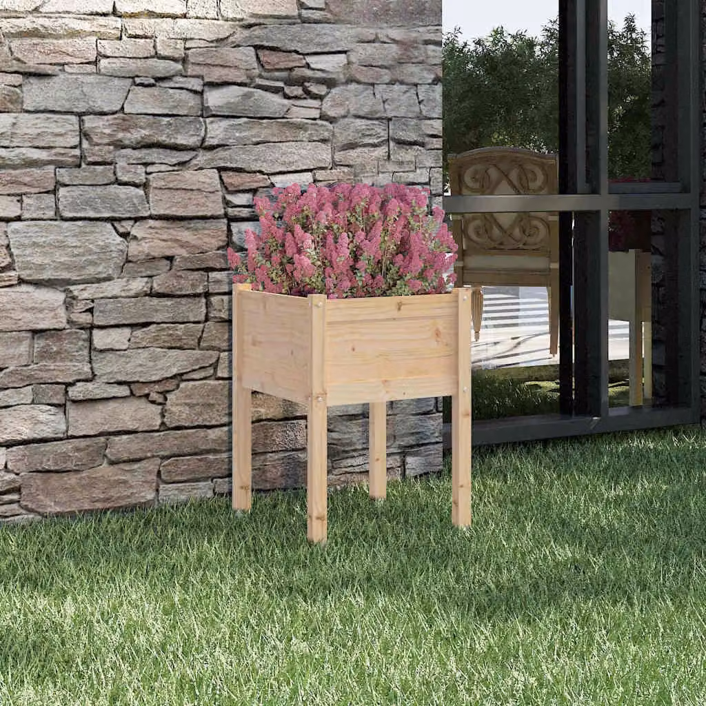 Fioriera da giardino vidaXL in legno di pino marrone L/P/H: 50 x 50 x 70 cm