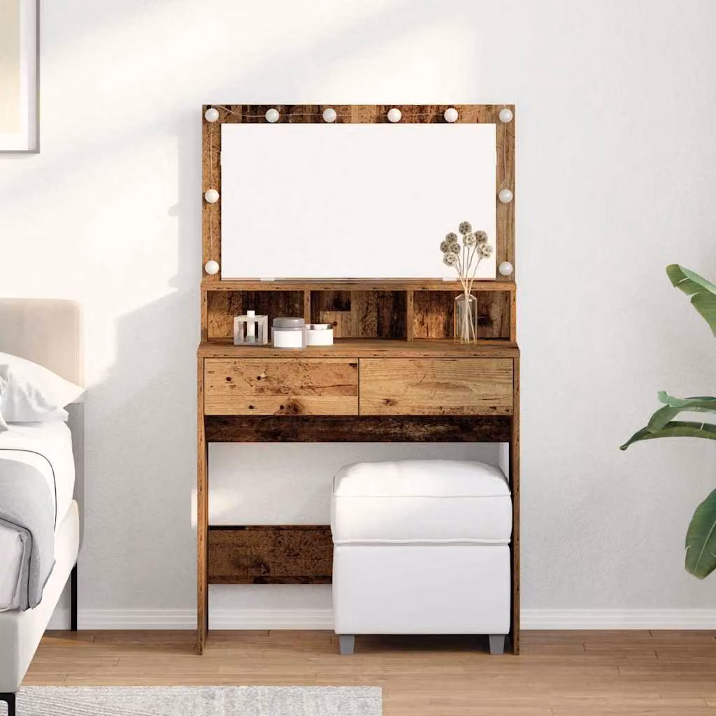 vidaXL Tavolo da Trucco Moderno in Legno Marrone L: 80 cm, P: 41 cm, H: 134,5 cm