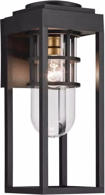 Applique esterna industriale nera vetro E27 IP44 HONE Kichler