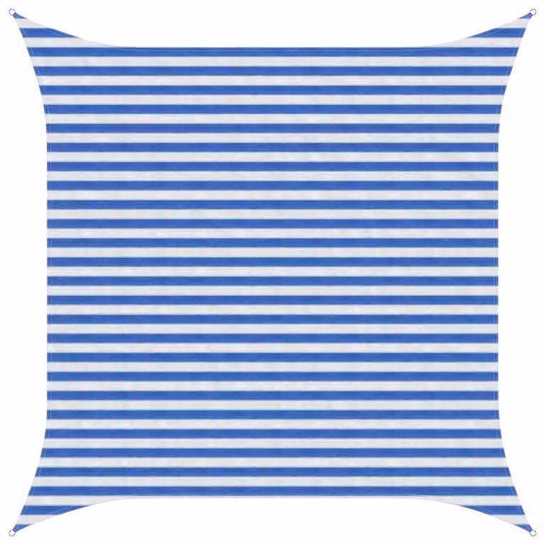 Telo Ombra Blu e Bianco 3,6 x 3,6 m HDPE