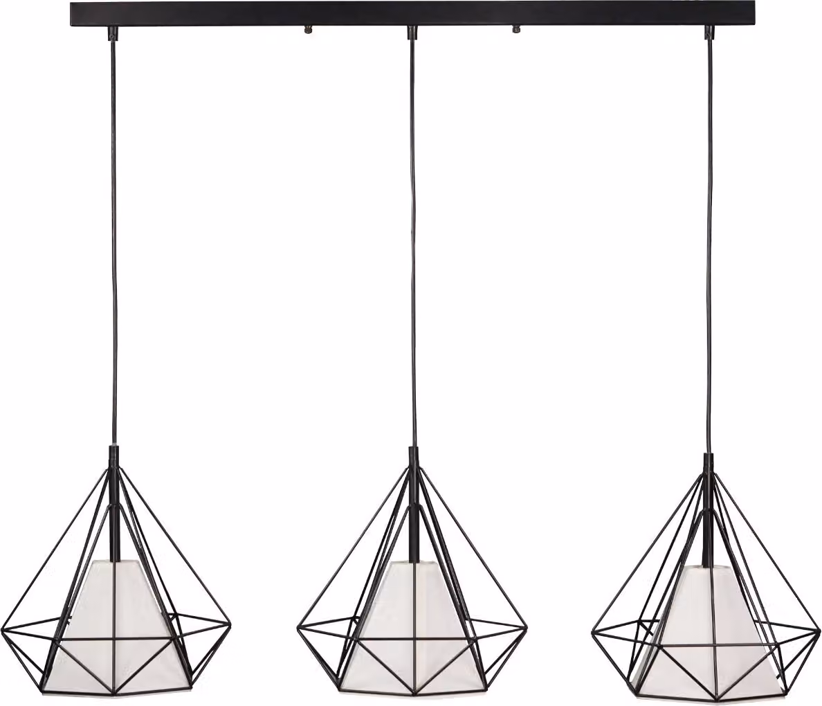Lampada a sospensione HIRA bianco e nero 3xE27x20W in metallo, dimensioni: 140x28x100 cm, IP20, Polux