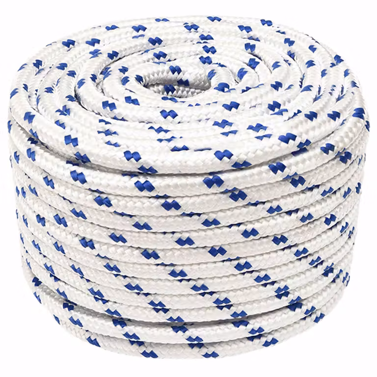 Corda multiuso vidaXL in plastica, diametro 14 mm, lunghezza 100 m, Bianco e Blu