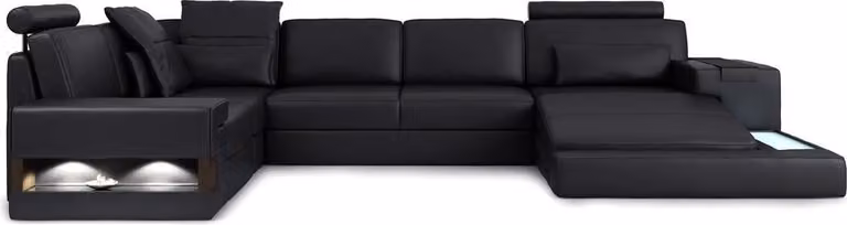 Stoffsofa Sofa Couch Polster Wohnlandschaft Design Sofas Ecksofa USB LED
