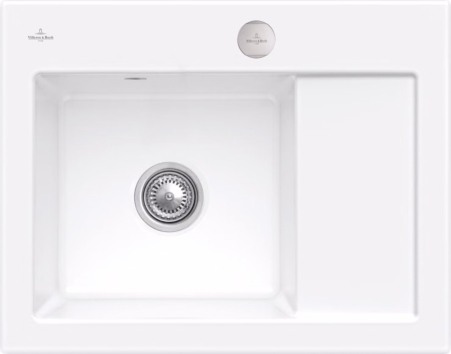 Lavello da cucina Villeroy&Boch, lavello da cucina Subway 45 Compact White Alpine 650x510mm, larghezza base 45cm