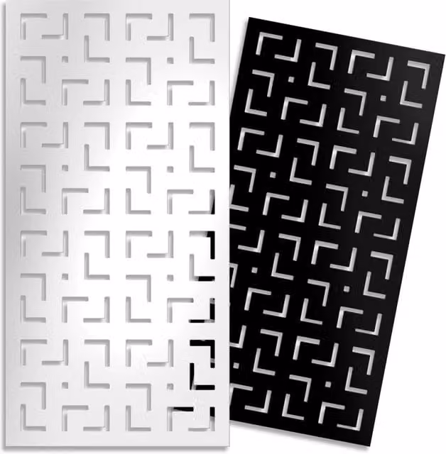 LABYRINTH -M- - Pannello in PVC traforato - Parasole Misura: 98x198 cm, Colore: nero
