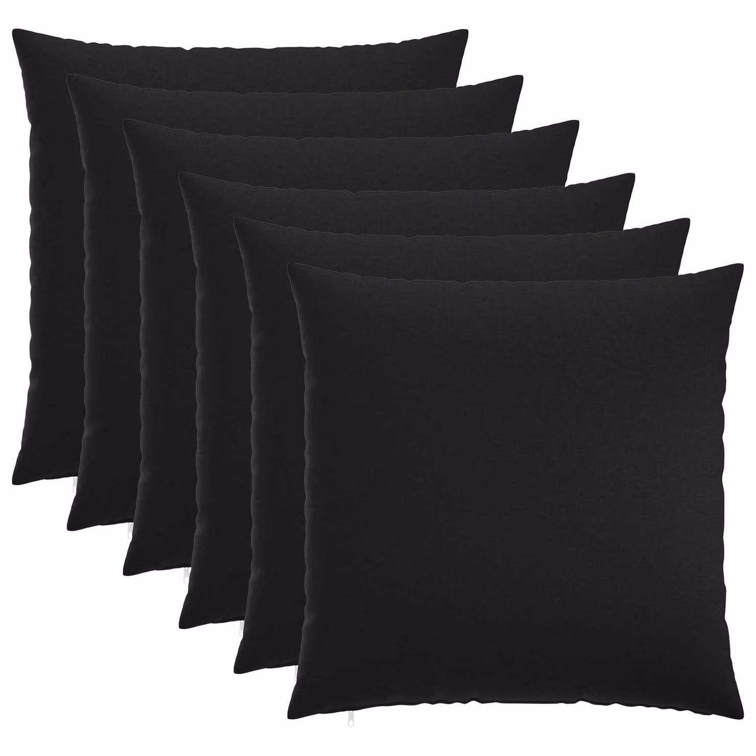 Set di 6 federe vidaXL HEERLEN nere in tessuto poliestere, L/P: 70 x 70 cm