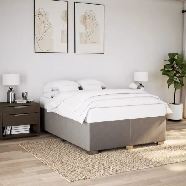 Giroletto senza Materasso-Struttura Letto Tortora 140x190 cm in Tessuto 295690