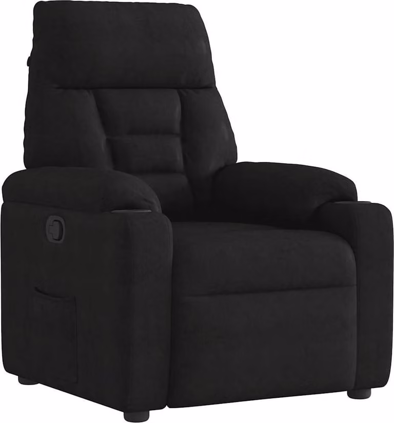 Recliner in tessuto microfibra nero