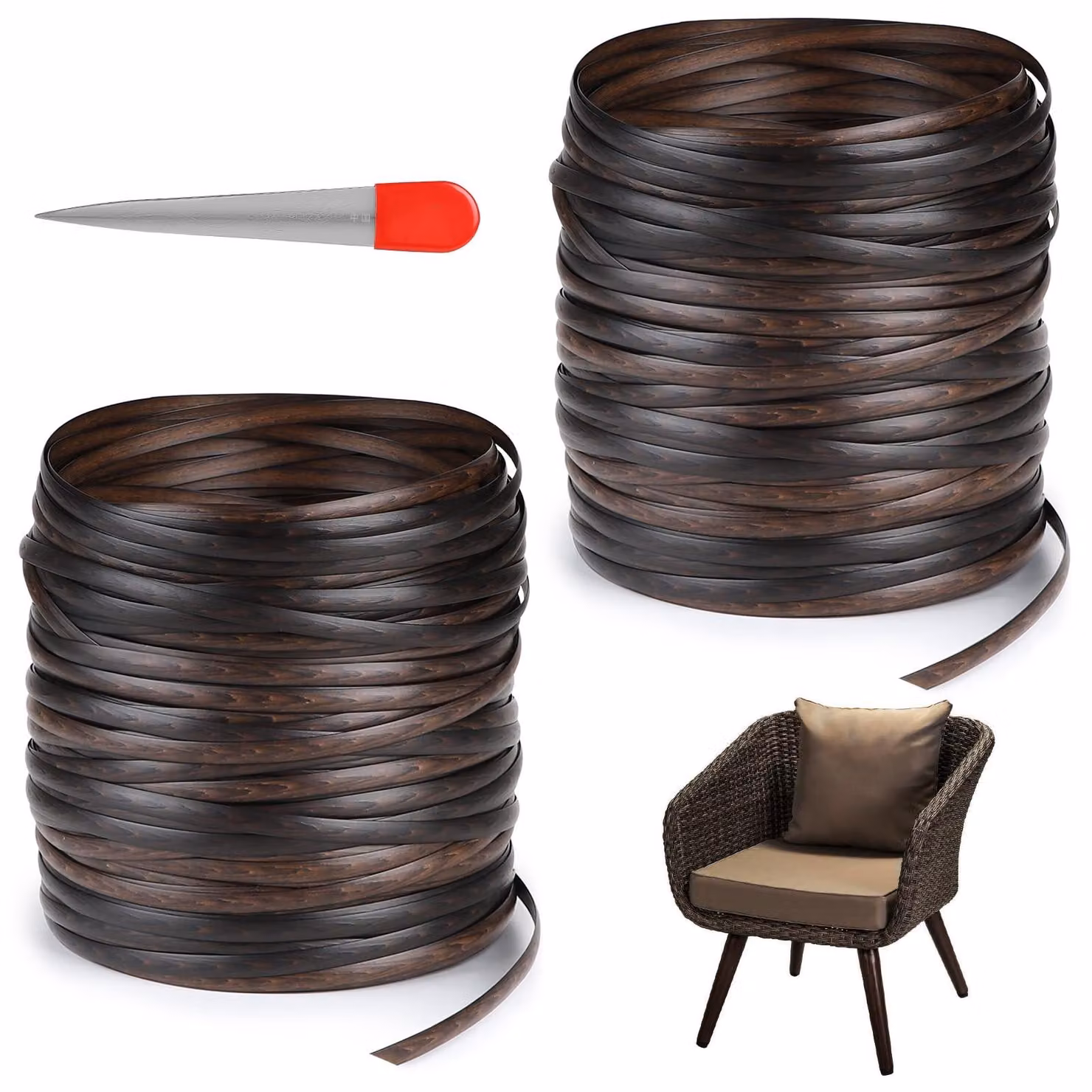 130 metri di rattan intrecciato in plastica: materiale di riparazione per mobili