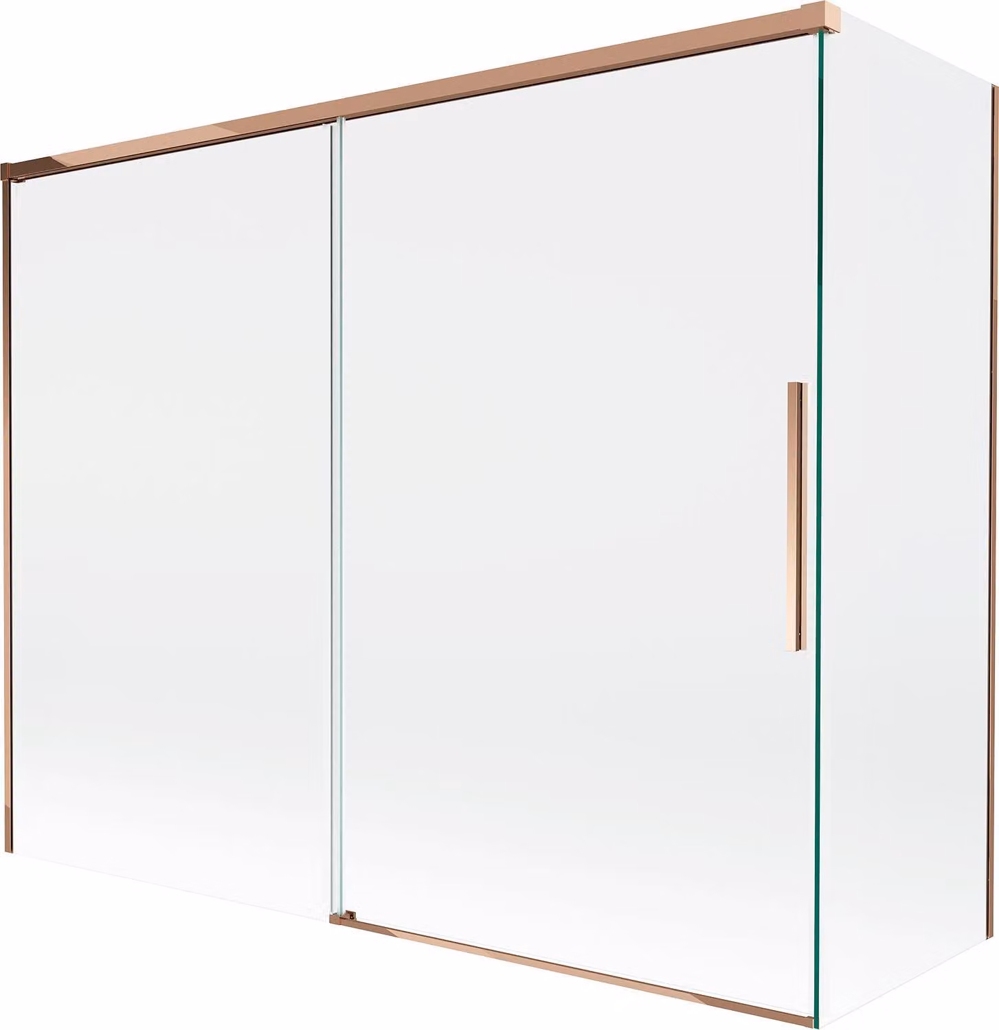 Mexen Rox paravento per vasca da bagno scorrevole a 2 ante 190 + 80 x 150 cm, trasparente, oro rosa - 8C9-190-080-60-00