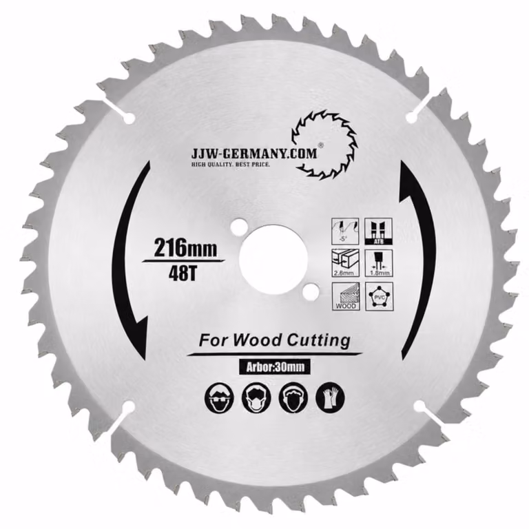 Disco circolare HM da taglio angolare, 216 x 30 mm, con 48 denti, per seghe a troncatrice