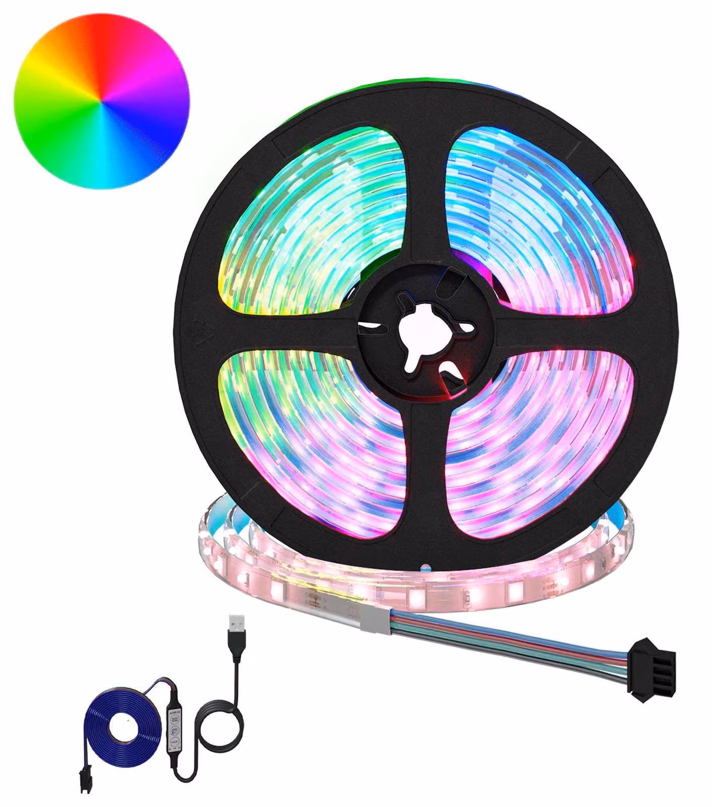 Strisce LED, 12 pezzi, nere e trasparenti