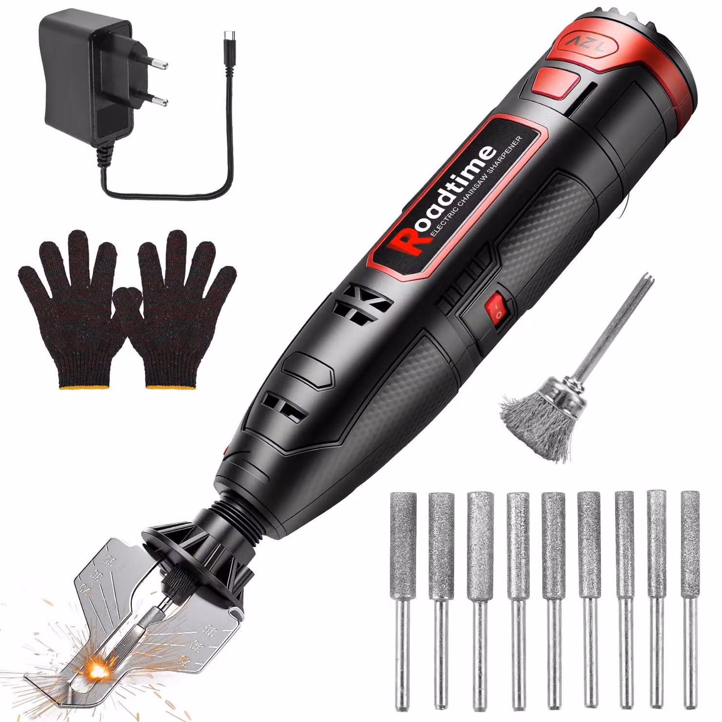 Affilatore per catene motoseghe – Wireless – 12 Volt – Batteria da 1300 mAh – Adatto per motoseghe