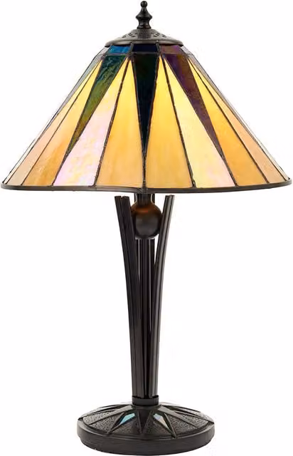 Lampada da tavolo Tiffany Dark Star vetro multicolore E14 40W