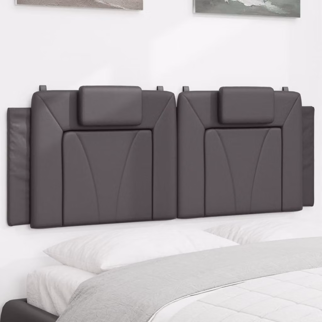 Cuscino Testiera Viana vidaXL in Similpelle Grigio, Larghezza: 140 cm