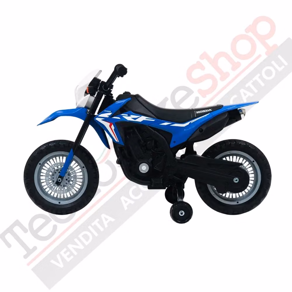 Moto elettrica Honda CRF 250 da 12V per bambini con licenza ufficiale, colore blu – 2