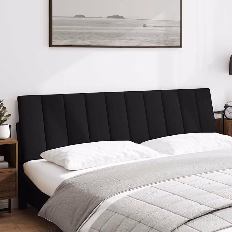 vidaXL Cuscino Testiera Hanko Nero 180 cm in Tessuto