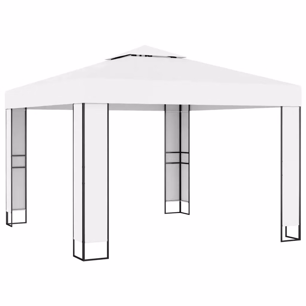 vidaXL Gazebo con Tetto Doppio Bianco L: 300 cm, P: 300 cm, H: 273 cm – 2